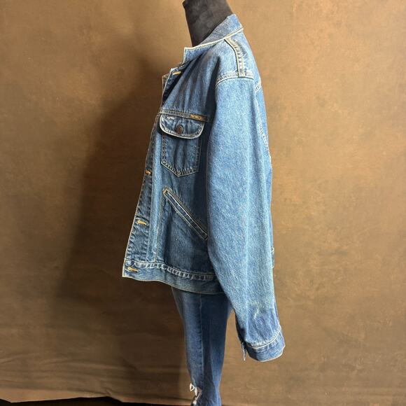 GAP Jacket Mens S Trucker Denim Jean Vintage 90s Medium Wash Cotton Blue USA - Picture 8 of 11